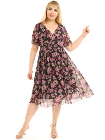 Daudzkrāsaina kleita ar aploksnes kakla izgriezumu 2