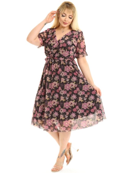 Разноцветное платье с вырезом-конвертом Разноцветное платье с вырезом-конвертом