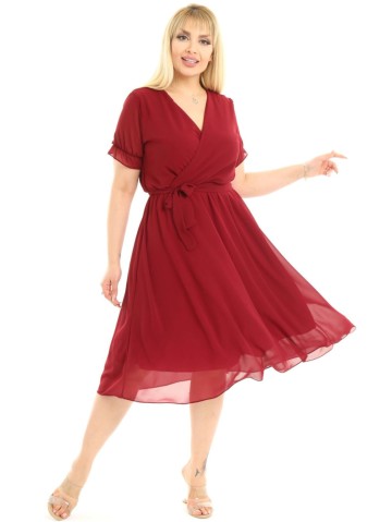 Burgundia lühikeste varrukatega kleit 2