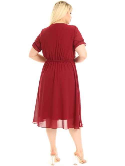 Burgundia lühikeste varrukatega kleit Burgundia lühikeste varrukatega kleit