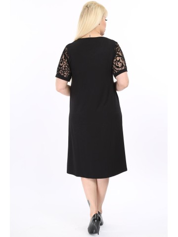 Must viskoosist pitsvarrukatega kleit 2