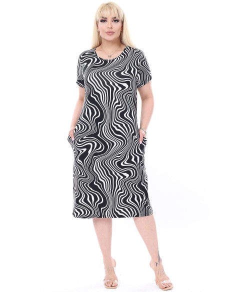 Melnbalta kleita ar īsām piedurknēm