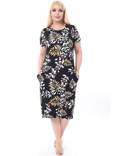 Värviline vabaaja kleit taskutega Värviline vabaaja kleit taskutega