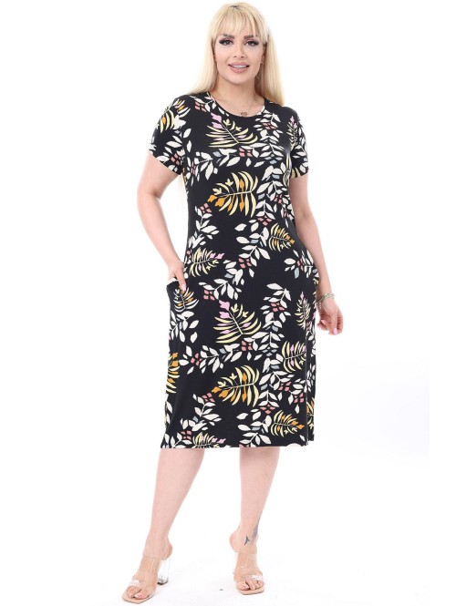 Värviline vabaaja kleit taskutega Värviline vabaaja kleit taskutega