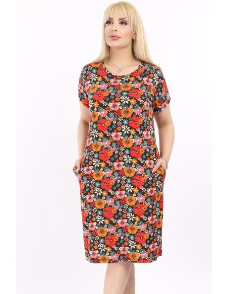 Ziedu viskozes kleita ar kabatām