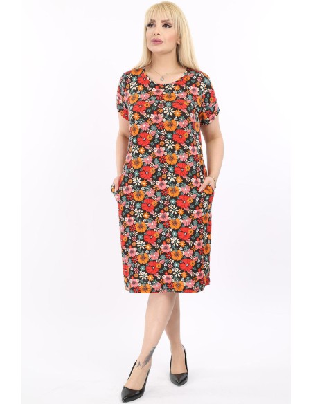 Ziedu viskozes kleita ar kabatām