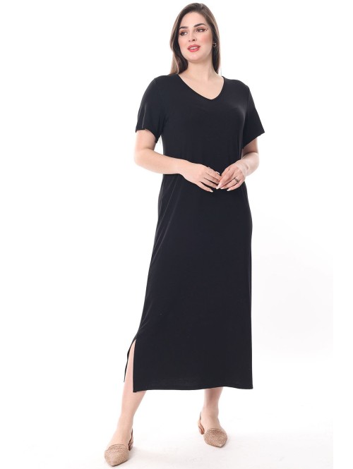 Melna gara kleita ar šķēlumiem Melna gara kleita ar šķēlumiem