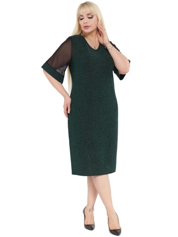 Elegantiška tamsiai žalia suknelė 2