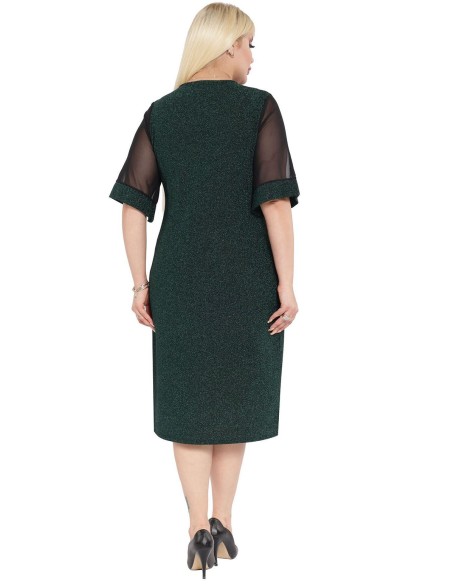 Elegantiška tamsiai žalia suknelė