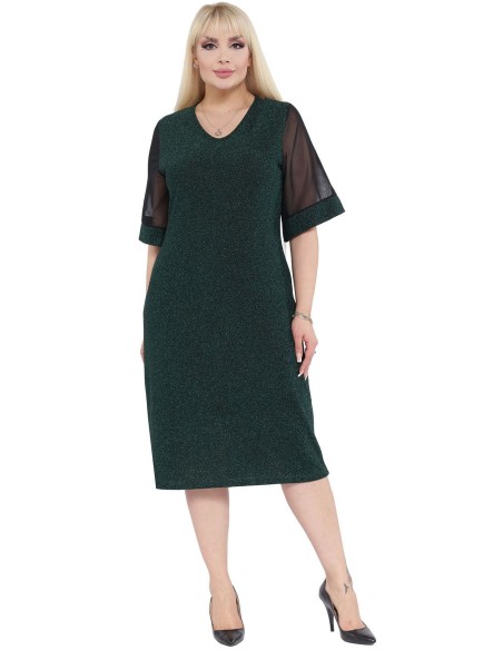 Elegantiška tamsiai žalia suknelė