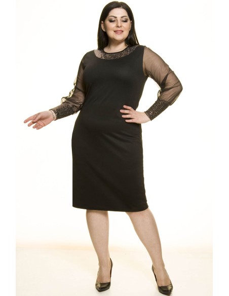 Puošni juoda suknelė