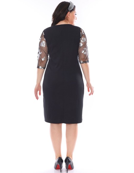 Elegantne must kleit 3/4 varrukatega