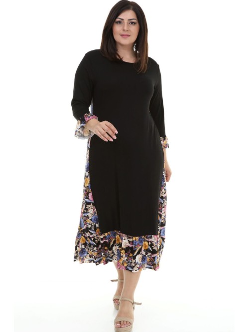 Длинное платье свободного кроя с... Длинное платье свободного кроя с...