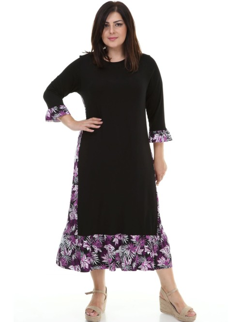 Gara brīva stila kleita ar rakstiem Gara brīva stila kleita ar rakstiem