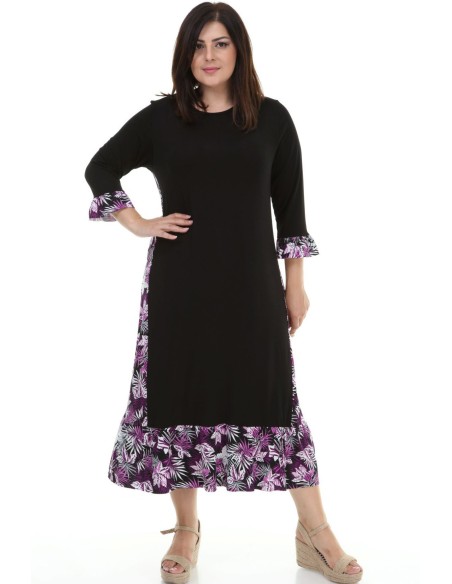 Длинное платье свободного фасона с узорами