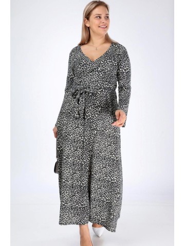 Серое длинное платье с ремешком 2