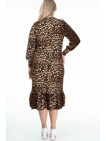 Pikkade varrukatega loomakarva mustriga kleit 2