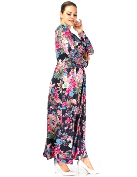 Marga maxi suknelė ilgomis rankovėmis