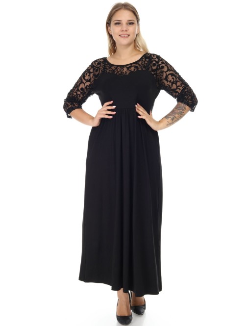 Pikk must kleit uhkete varrukatega Pikk must kleit uhkete varrukatega