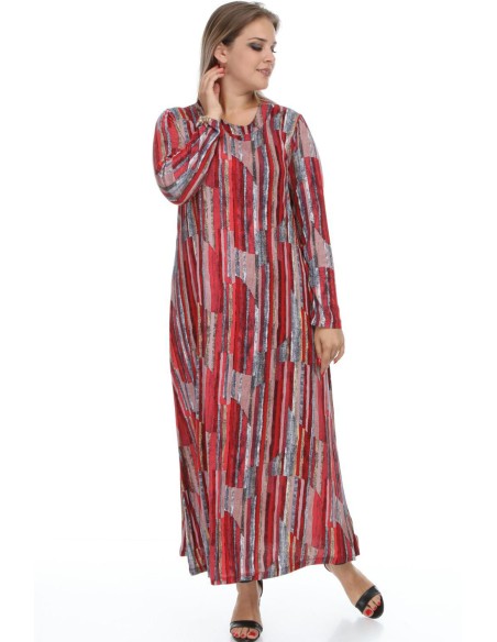 Mustriline pikkade varrukatega maksikleit