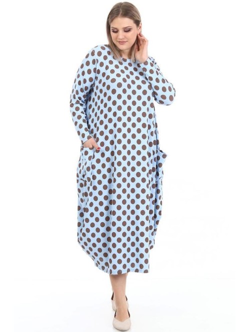 Žydra bomber stiliaus suknelė su rutuliukais Žydra bomber stiliaus suknelė su rutuliukais