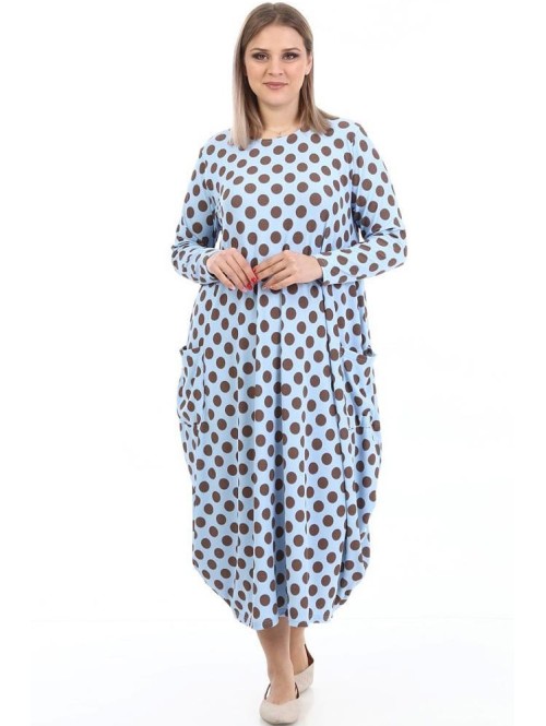 Zila bomber stila kleita ar bumbiņām Zila bomber stila kleita ar bumbiņām