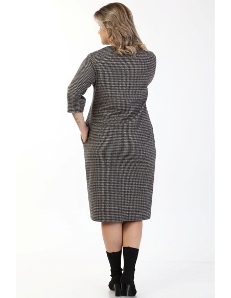 Klasiska rūtainu kleita ar kabatām