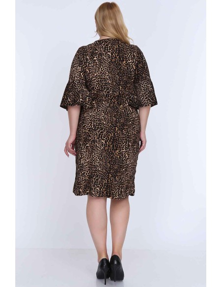 Мягкое платье с животным меховым принтом