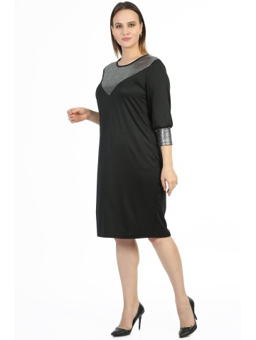 Must läikiva efektiga kleit 2