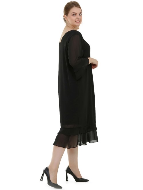 Черное шифоновое платье Черное шифоновое платье