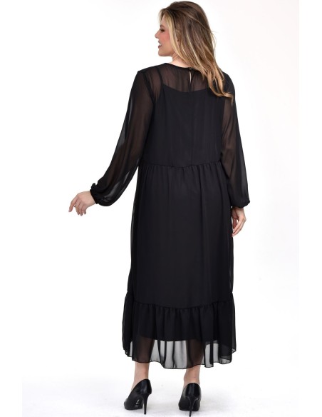 Elegantne must kleit kahes kihis