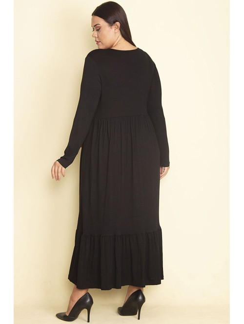 Ilga juoda suknelė su siuvinėta aplikacija