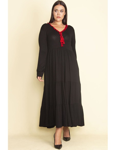 Gara zvana formas kleita ar volāniem