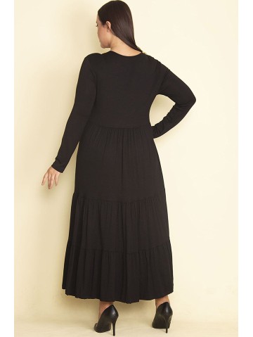 Длинное расклешенное платье с рюшами 2