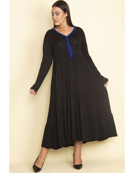 Must pikkade varrukatega maksikleit