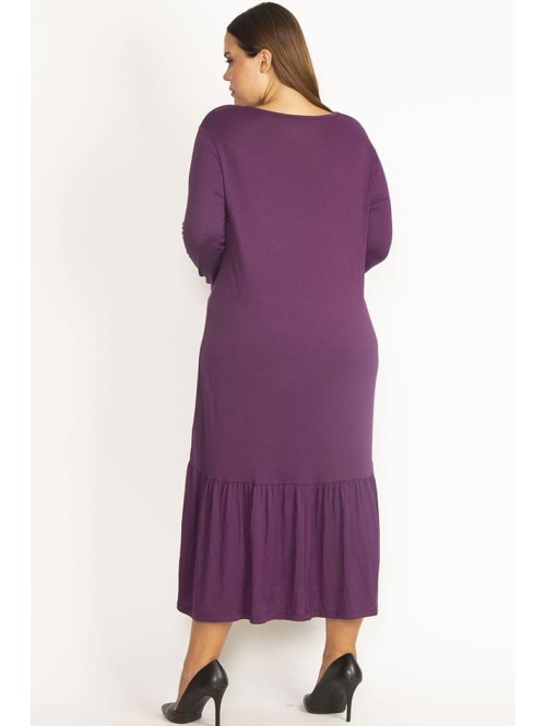 Violeta kleita ar garām piedurknēm ar...