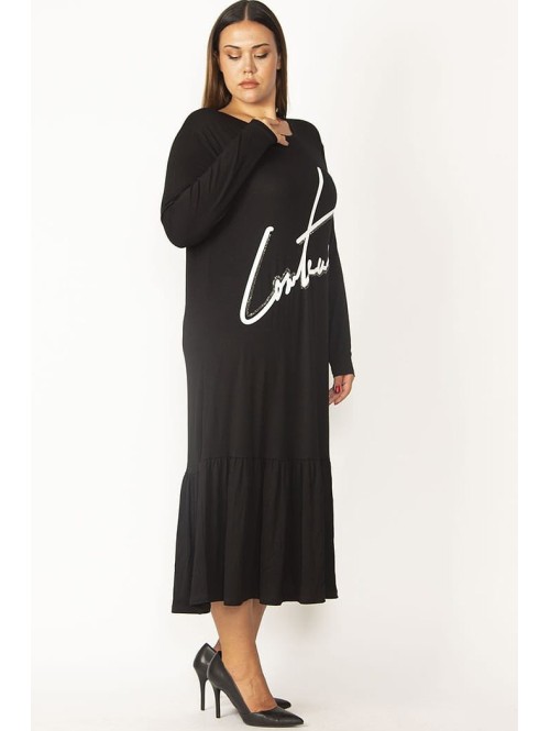 Must pikk volangidega kleit Must pikk volangidega kleit