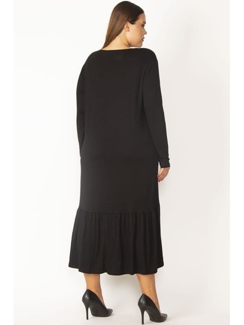 Ilga juoda usknelė su raukiniais Ilga juoda usknelė su raukiniais