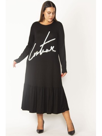 Ilga juoda usknelė su raukiniais