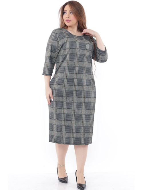 Жаккардовое платье в клетку с...