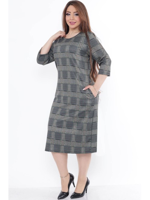 Žakarda rūta kleita ar 3/4 piedurknēm Žakarda rūta kleita ar 3/4 piedurknēm