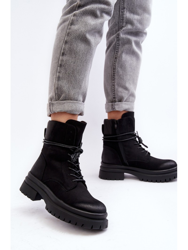 Women's Chunky Sole Ankle Boots Black Narelona Women's Chunky Sole Ankle Boots Black Narelona