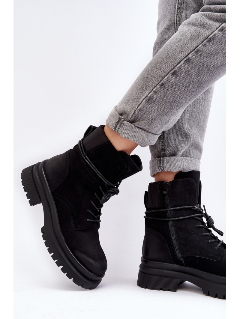 Women's Chunky Sole Ankle Boots Black Narelona Women's Chunky Sole Ankle Boots Black Narelona
