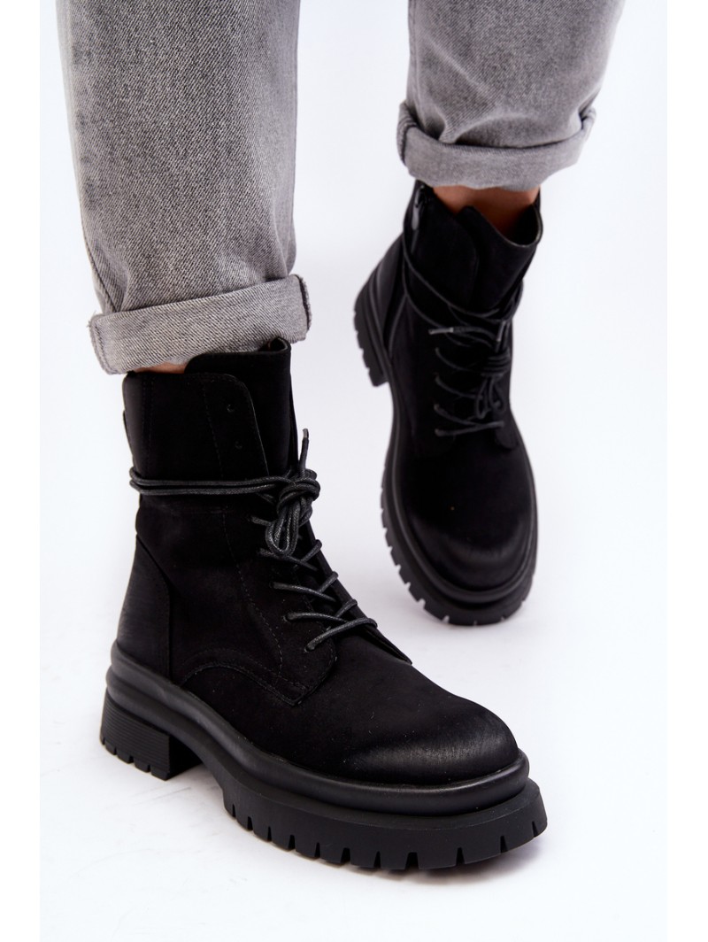 Women's Chunky Sole Ankle Boots Black Narelona Women's Chunky Sole Ankle Boots Black Narelona