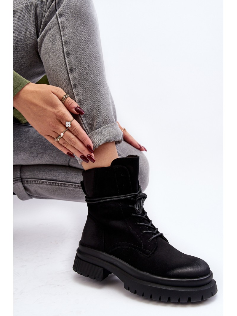 Women's Chunky Sole Ankle Boots Black Narelona Women's Chunky Sole Ankle Boots Black Narelona