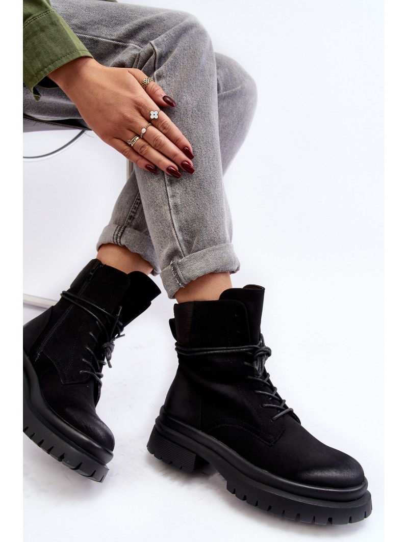 Women's Chunky Sole Ankle Boots Black Narelona Women's Chunky Sole Ankle Boots Black Narelona