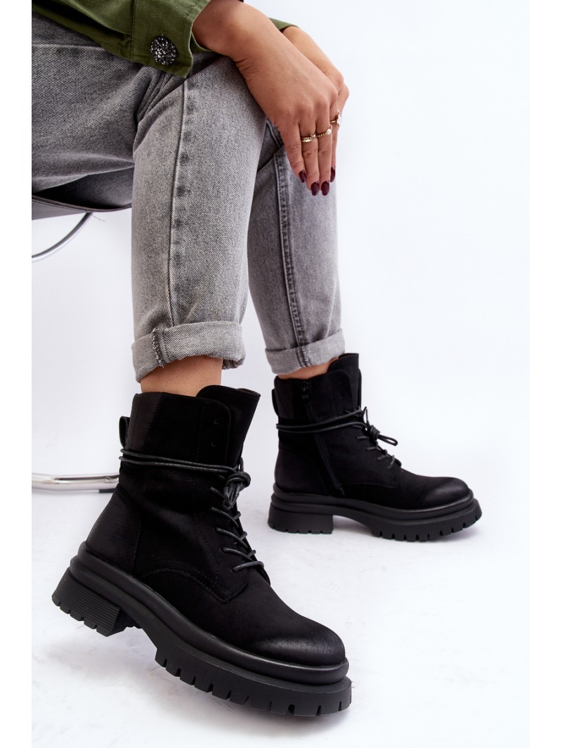 Women's Chunky Sole Ankle Boots Black Narelona Women's Chunky Sole Ankle Boots Black Narelona