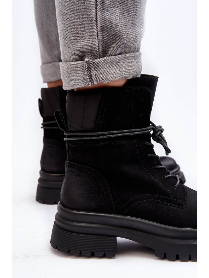 Women's Chunky Sole Ankle Boots Black Narelona Women's Chunky Sole Ankle Boots Black Narelona