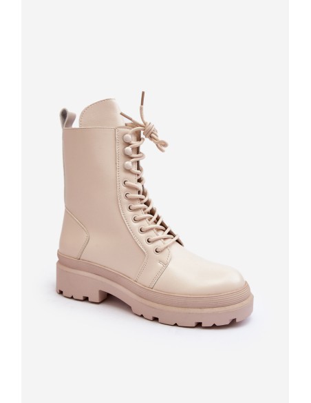 Women's Workery Boots Eco Leather Light Beige Irande