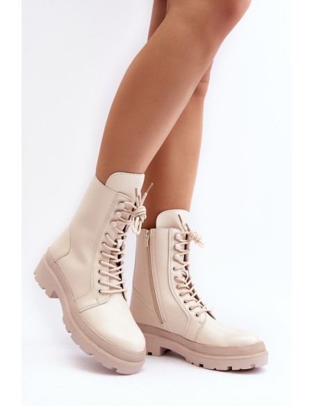 Women's Workery Boots Eco Leather Light Beige Irande